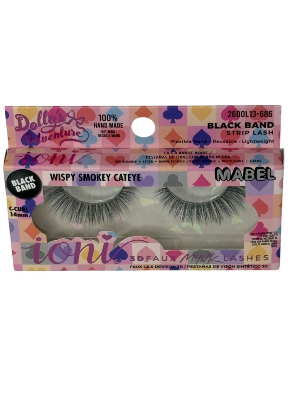 ioni Dolly's Adventure Wispy Smokey Cateye Mabel Black Band Lashes